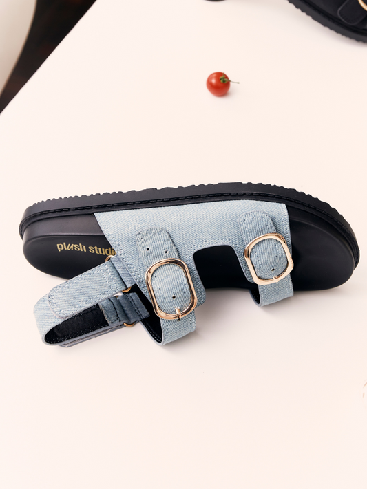 Gia Unisex Sandals (Washed Denim)