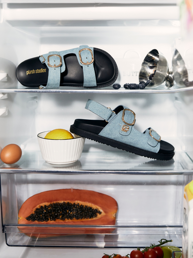 Gia Unisex Sandals (Washed Denim)