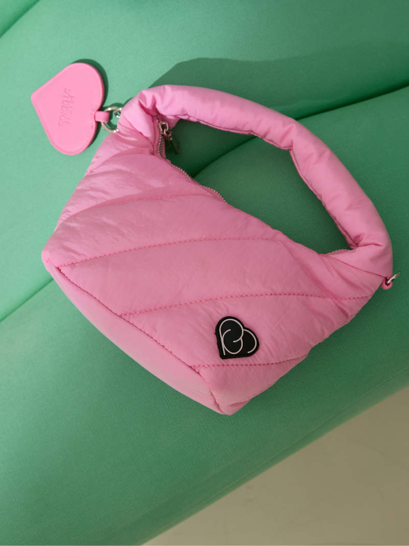 Pink cushion handbag Bag Flatlay