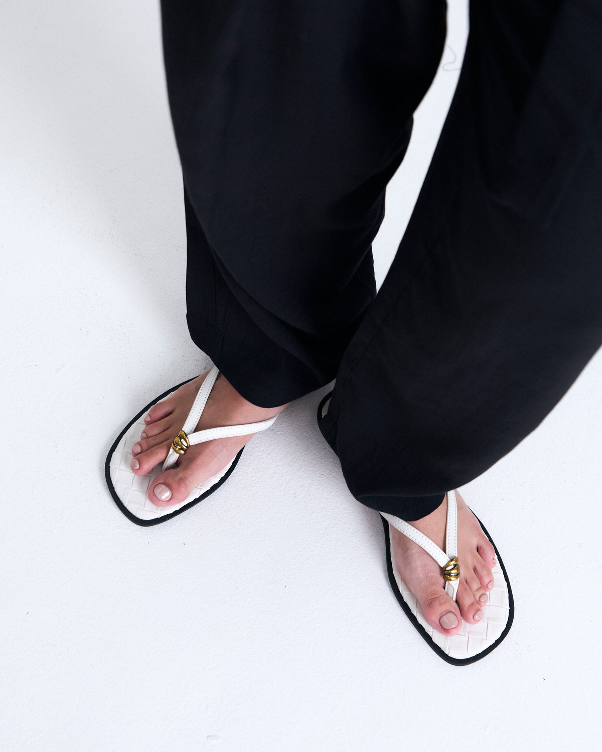 Giselle Woven Sandals (White)