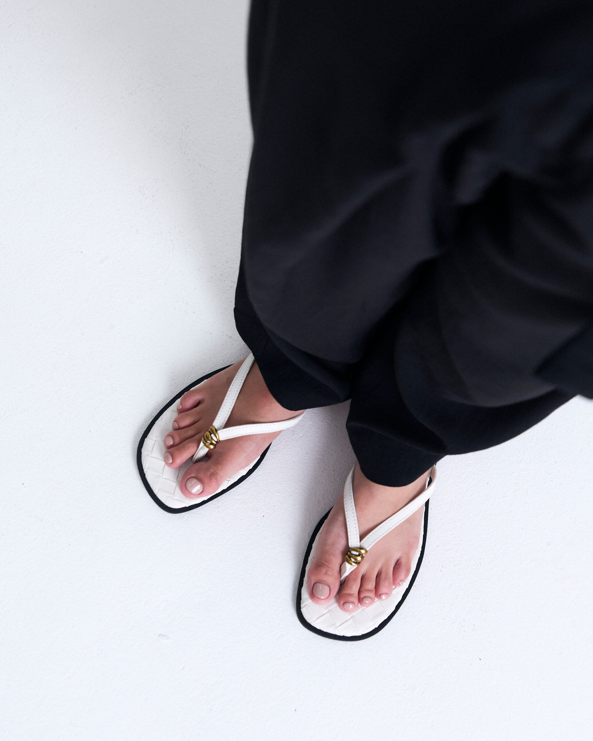 Giselle Woven Sandals (White)