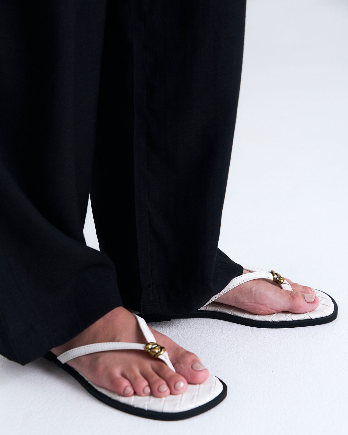 Giselle Woven Sandals (White)