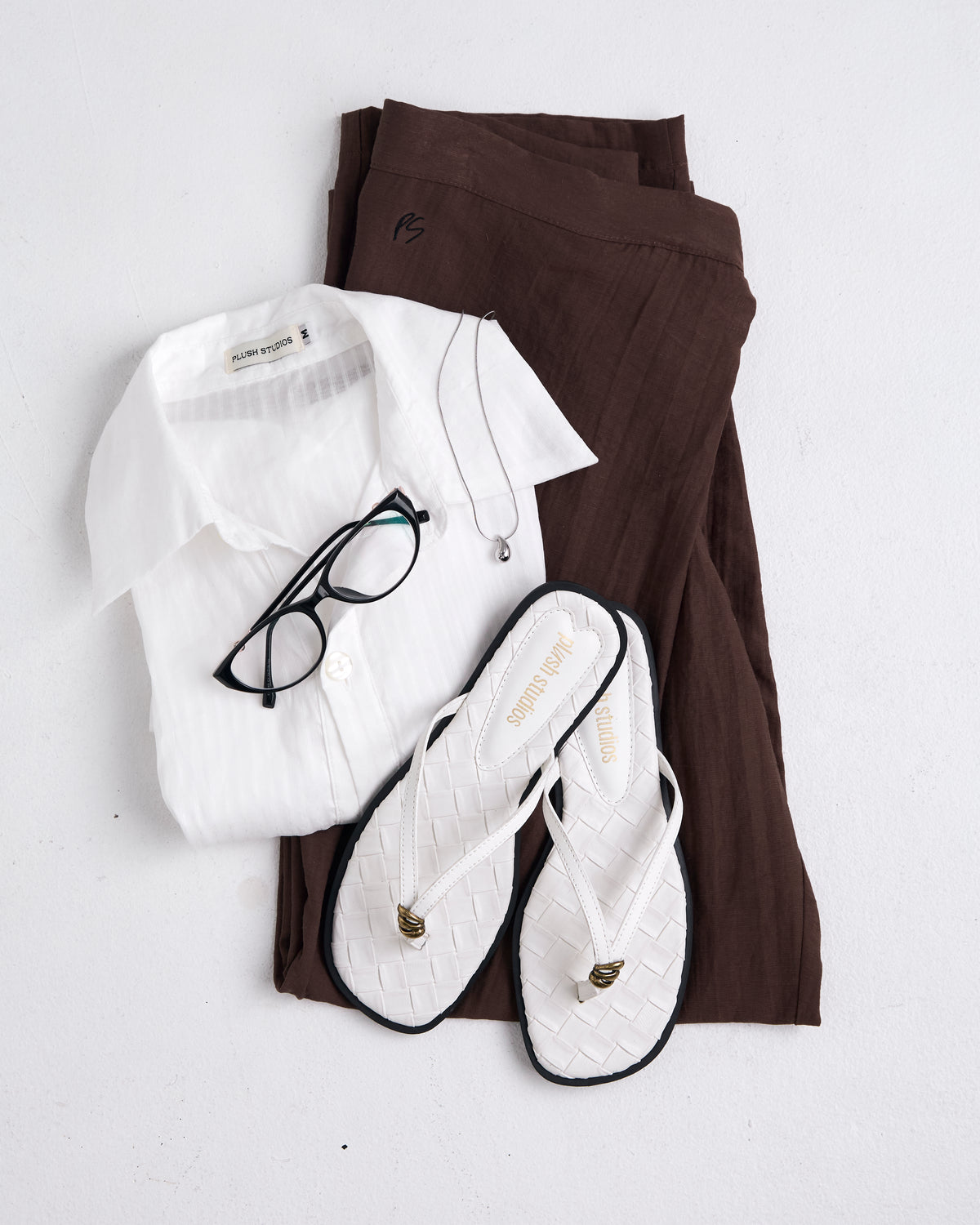 Giselle Woven Sandals (White)